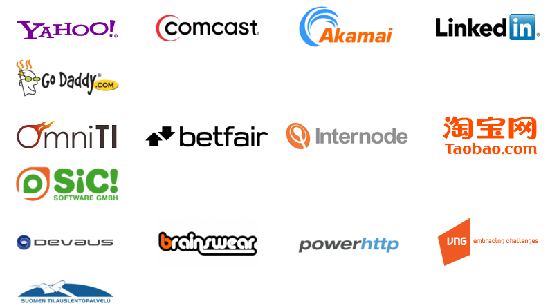 Logos of selected Users of Apache Traffic Server